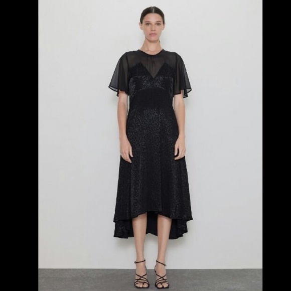 Zara Black Dress Asymmetric Dress NWT - Picture 6 of 8
